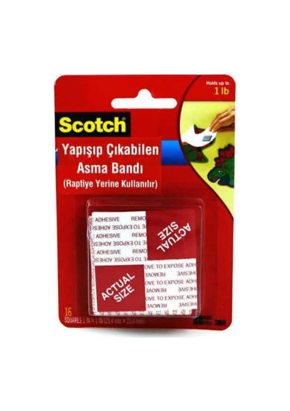 Scotch 108 Çift Taraflı Yapİşıp Çıkabilen Asma Bandı 25 4 mm