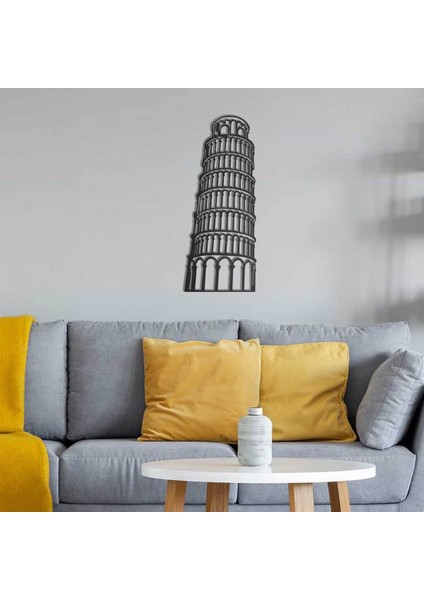 Pisa Tower - 27X70 cm Metal Duvar Dekoru - Pirudem Metal Sanatları