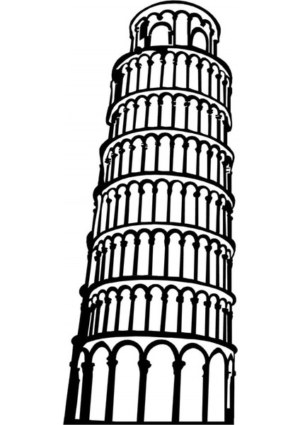 Pisa Tower - 27X70 cm Metal Duvar Dekoru - Pirudem Metal Sanatları