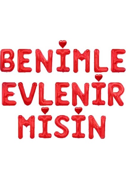 Benimle Evlenirmisin Yazılı Folyo Balon