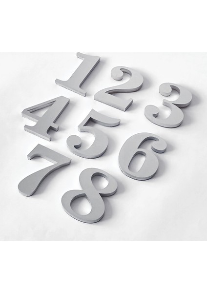 5 cm NO:12345678 Yapışkanlı Metalik Gri