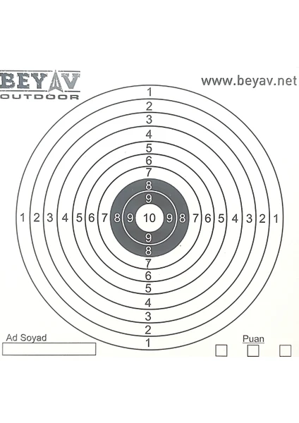 Bey Av Hedef Kağıdı 50 Adet 14 cm * 14 cm