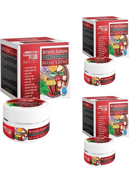 Bitkisel Karışım Masaj Kremi 100 ml x 3 Adet