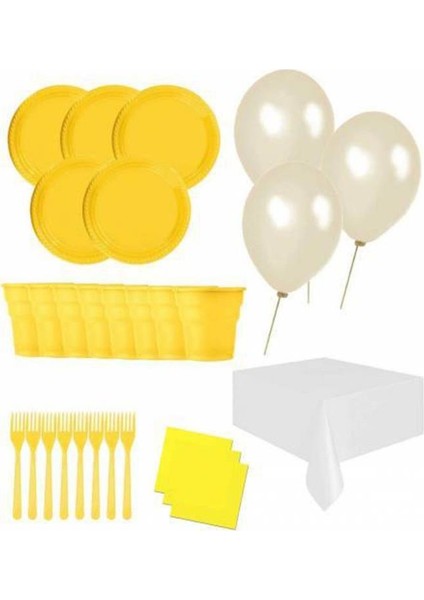 Sarı Doğum Günü Parti Seti 25 Kişilik