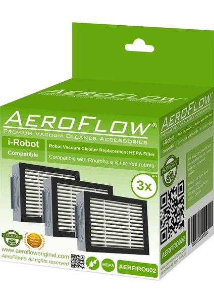 Aeroflow İ-Robot Roomba I7 Filtre 3'Lü Paket