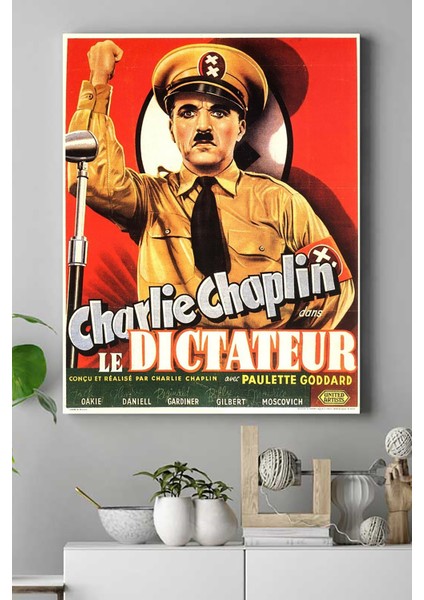 The Great Dictator-Büyük Diktatör Film Afişi Kanvas Tablo 21 x 30 cm