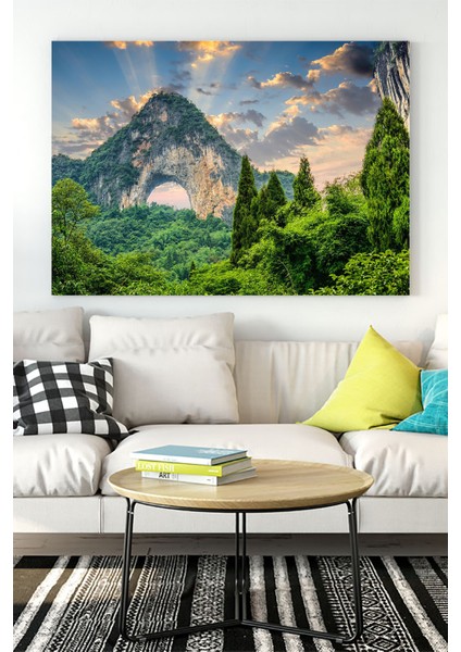 Dağ Doğa Manzara Kanvas Tablo 4 21 x 30 cm