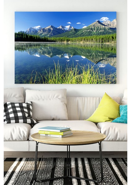 Dağ ve Göl Manzara Kanvas Tablo 21 x 30 cm