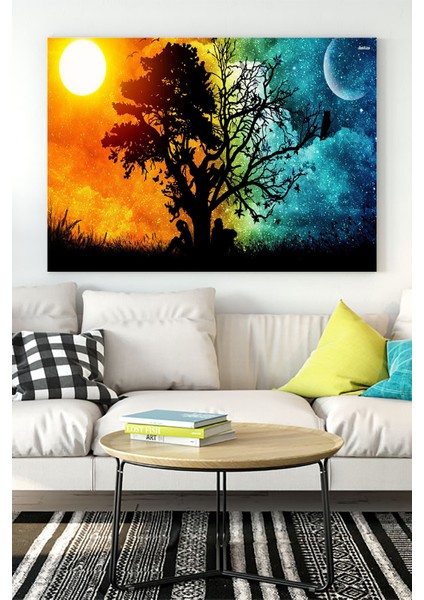 Gece - Gündüz Sanatsal Kanvas Tablo 21 x 30 cm