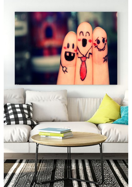 Neşeli Parmaklar Eğlenceli Mizahi Kanvas Tablo 21 x 30 cm