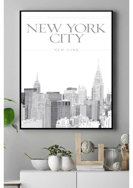 New York Manzara Kanvas Tablo 21 x 30 cm