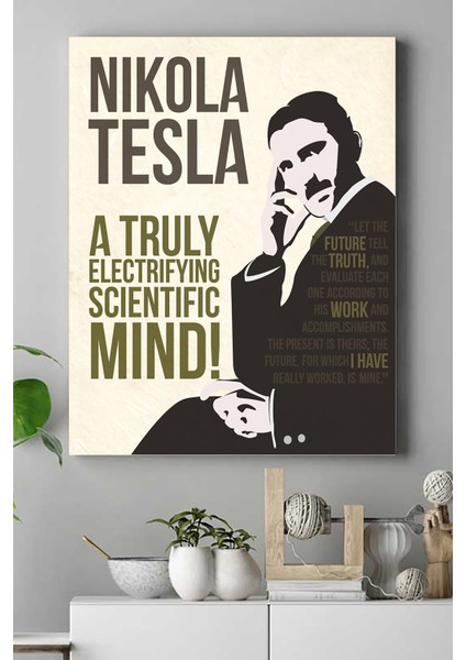 Nikola Tesla Bilimsel Kanvas Tablo 2 30 x 40 cm