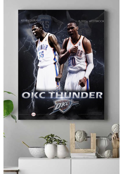 Okc Thunder Basketbol Kanvas Tablo 21 x 30 cm