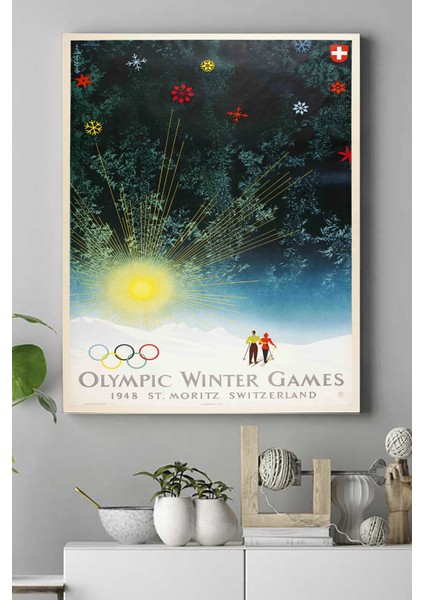 Olympic Winter Games Vintage Kanvas Tablo 30 x 40 cm