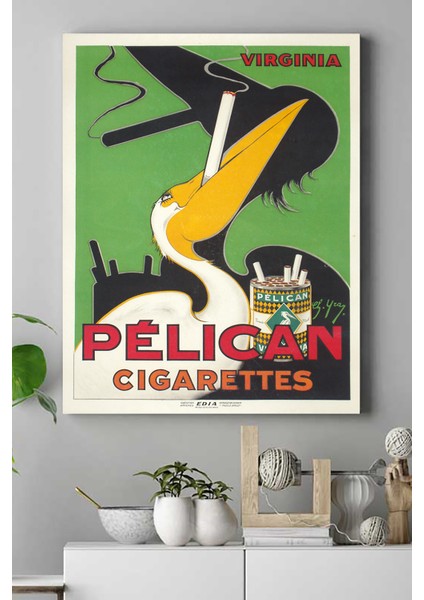 Pelican Cigaret Vintage Kanvas Tablo 21 x 30 cm