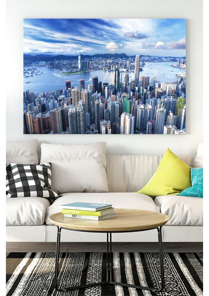 Hong Kong Manzara Kanvas Tablo 21 x 30 cm