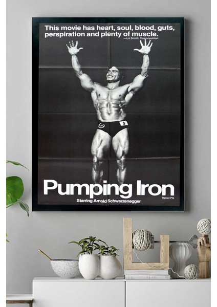 Pumping Vücut Geliştirme Body Building Fitness Kanvas Tablo 21 x 30 cm