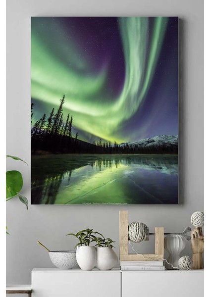 Alaska Aurora Manzara Kanvas Tablo 21 x 30 cm