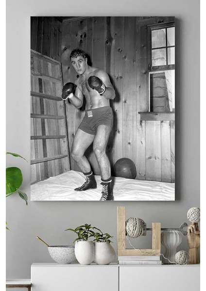 Rocky Marciano Dövüş Kanvas Tablo 21 x 30 cm