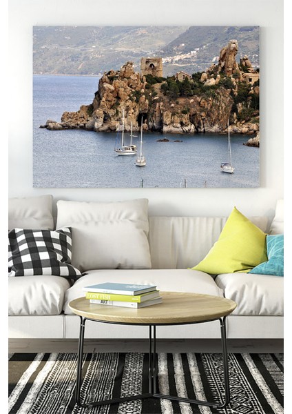 Sicilya Manzara Kanvas Tablo 21 x 30 cm