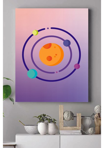 Uzay Temalı Çocuk Odası Kanvas Tablo 2 21 x 30 cm