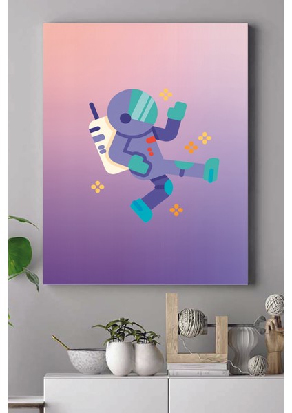 Uzay Temalı Çocuk Odası Kanvas Tablo 5 21 x 30 cm