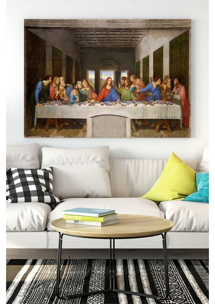 Leonardo da Vinci - Son Akşam Yemeği Sanatsal Kanvas Tablo 21 x 30 cm