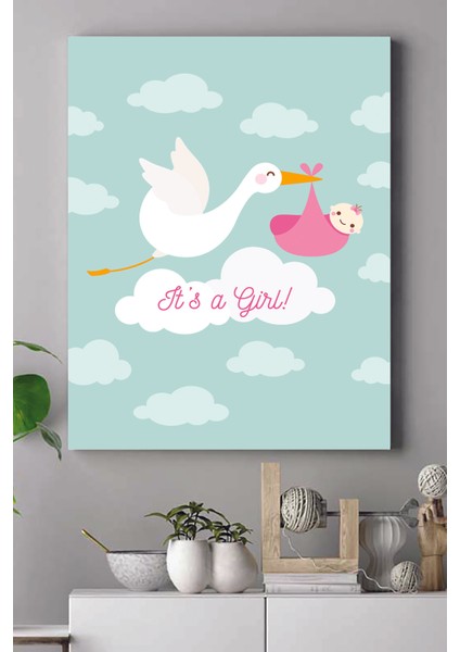 Kız Bebek Çocuk Odası Kanvas Tablo 21 x 30 cm