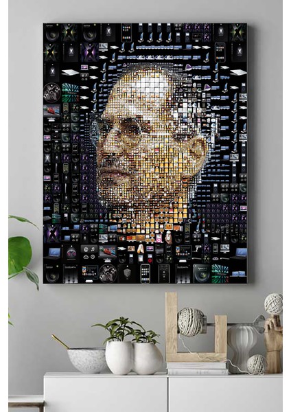 Steve Jobs Apple Mozaik Girişimcilik Kanvas Tablo 2 21 x 30 cm