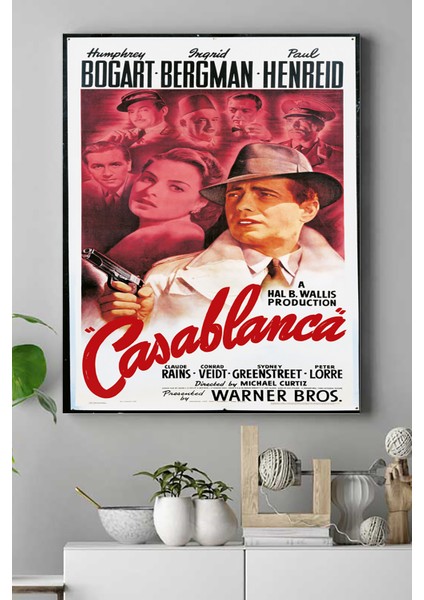 Casablanca-Kazablanka Film Afişi Kanvas Tablo 21 x 30 cm