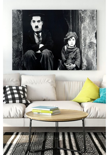 Charlie Chaplin Film Afişi Kanvas Tablo 2 21 x 30 cm