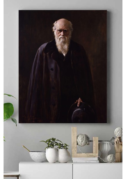 Charles Darwin Bilimsel Kanvas Tablo 21 x 30 cm