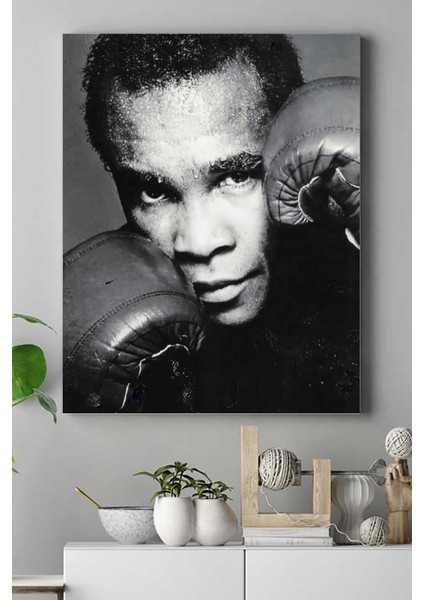 Sugar Ray Robinson Dövüş Kanvas Tablo 2 50 x 70 cm