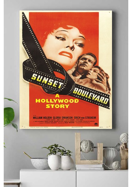 Sunset Boulevard-Sunset Bulvarı Film Afişi Kanvas Tablo 30 x 40 cm