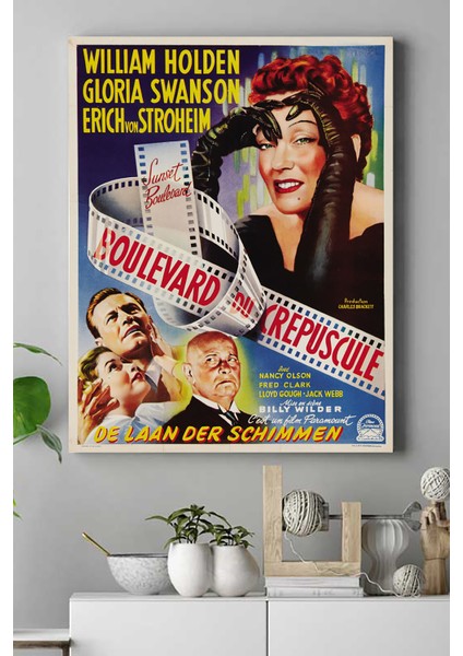 Sunset Boulevard-Sunset Bulvarı Film Afişi Kanvas Tablo 2 21 x 30 cm