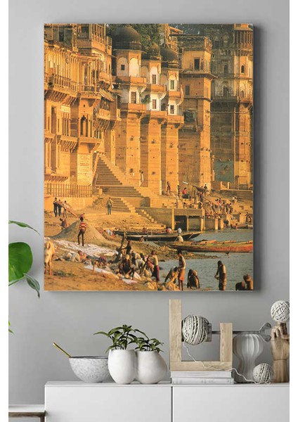 Varanasi Kutsal Mekan Kanvas Tablo 21 x 30 cm
