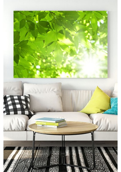 Yeşil Yapraklar Doğa Sanatsal Kanvas Tablo 21 x 30 cm
