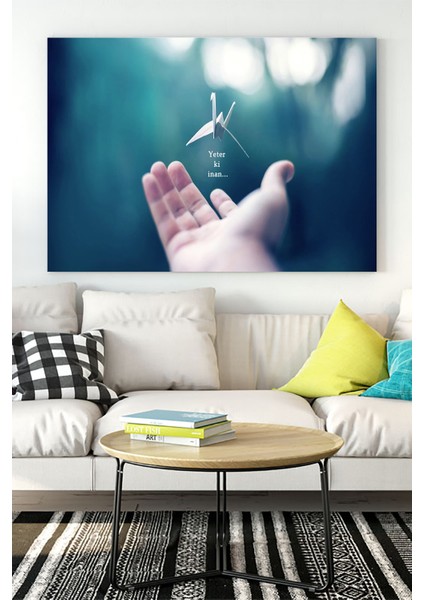 Yeter Ki İnan Motivasyon Kanvas Tablo 21 x 30 cm