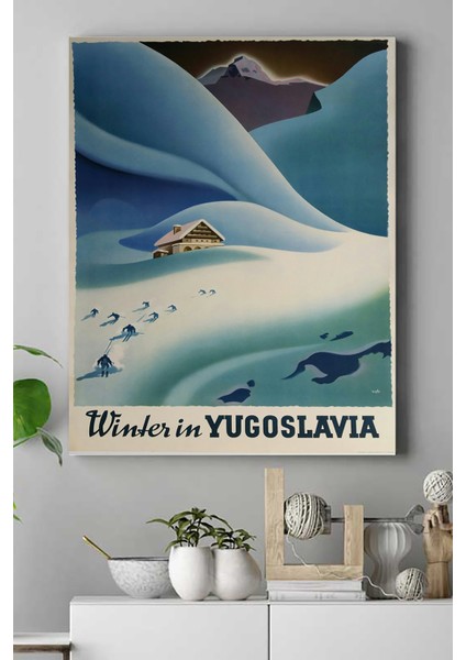 Yugoslavya Vintage Kanvas Tablo 40 x 60 cm