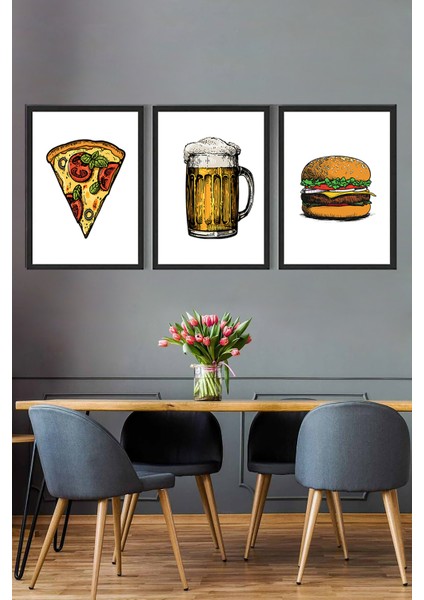 Fastfood 3 Parçalı Çerçeve Seti