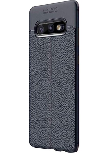 Samsung Galaxy S10e Kılıf Niss Silikon Deri Görünümlü Lacivert