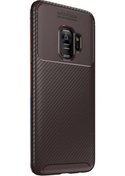 Samsung Galaxy S9 Kılıf Dizayn Silikon Kahverengi