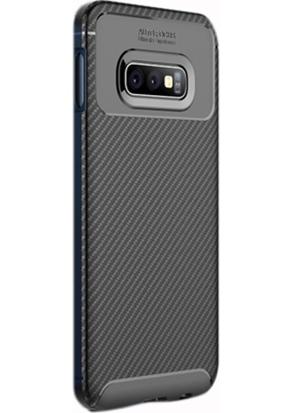 Samsung Galaxy S10e Kılıf Karbon Dizayn Silikon Siyah