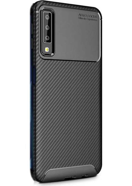 Samsung Galaxy A30s Kılıf Karbon Dizayn Silikon Siyah