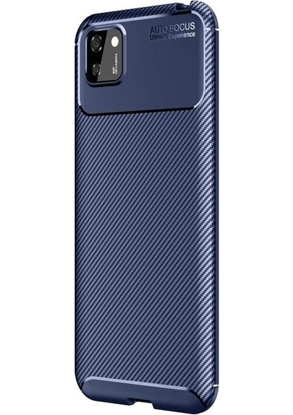 Huawei Y5P Kılıf Karbon Dizayn Silikon Lacivert
