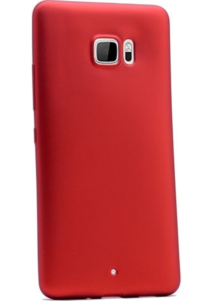 HTC U Ultra Kılıf Premier Silikon Kılıf+Nano Glass Ekran Koruyucu Kırmızı