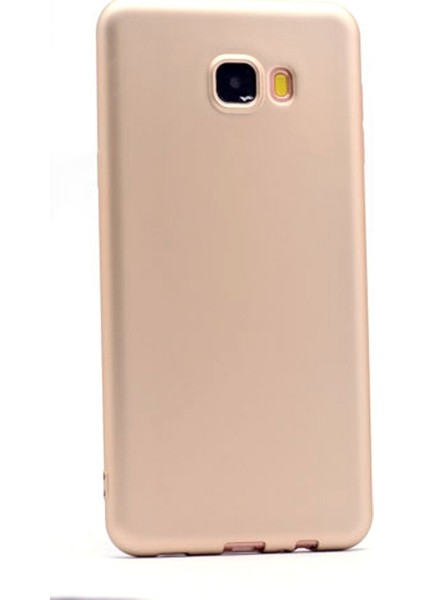 Samsung Galaxy C5 Kılıf Premier Silikon Kılıf+Nano Glass Koruyucu Gold