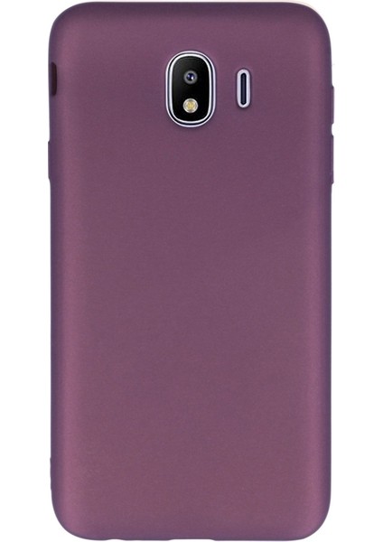 Samsung Galaxy J4 Kılıf Premier Silikon İpeksi Dokunuş Mürdüm