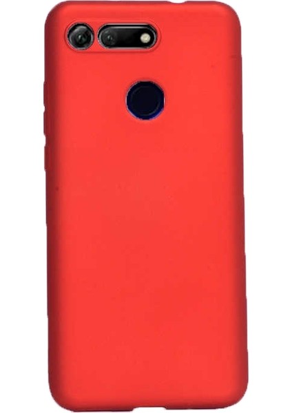 Huawei honor View 20 Kılıf Premier Silikon Koruma+Nano Glass Kırmızı
