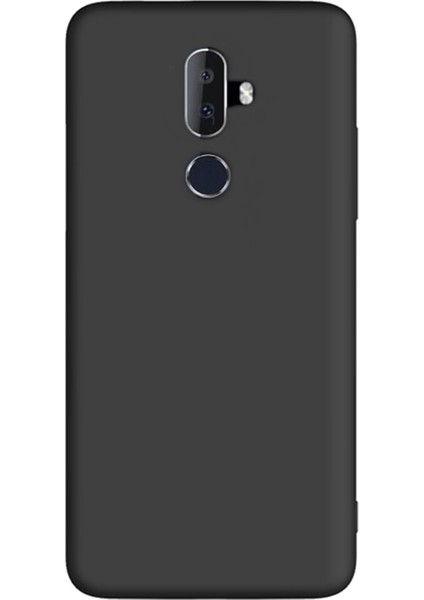 Alcatel 3V Kılıf Premier Silikon Esnek Koruma+Nano Glass Siyah